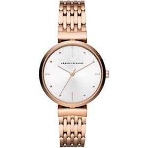 Armani Exchange Orologio da donna, movimento a tre lancette, cassa in acciaio inossidabile oro rosa 36 mm con bracciale in acciaio inossidabile, AX5901
