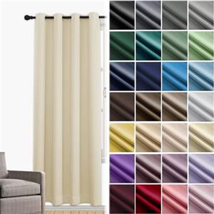 JRUI Tende Camera da Letto Tenda Oscurante 1 Pannelli con Anelli Tenda Termica Isolante Tende Camera da Letto Moderna Tende Coprenti Tende Fonoassorbenti 200 x 100cm (LxA) Beige
