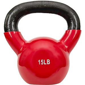 Sunny Health & Fitness Kettlebell Rivestito in Vinile per Allenamento di Forza Disponibile in 15LB NO. 066-15