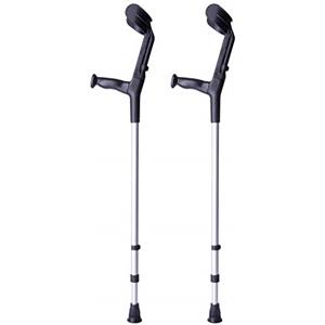 Queralto Stampelle (2 pezzi), colore: nero | Alluminio leggero con doppia regolazione | Si regola il tubolare e al gomito | Confezione risparmio.