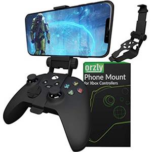 Orzly Clip da gioco mobile per controller Xbox Series X, supporto telefono, morsetto regolabile compatibile con Xbox Series X|S, Xbox One, Xbox One S, Xbox One X-Carbon Black