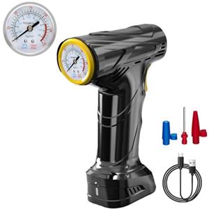 Shkalacar Compressore Aria Portatile Auto da 120W, Manometro Portatile per gonfiaggio Pneumatici con Luce LED per Pneumatici per Auto, Moto, Biciclette, palloni, Anelli per Il Nuoto