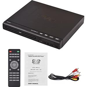 burko Home - Lettore DVD DVD-225, lettore DVD DVD per la casa, lettore CD, lettore multimediale, uscita AV con telecomando