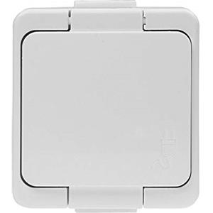 Naka24 IP44 NT-17S - Interruttore a parete, per ambienti umidi, Schuko SMART (presa 1 presa bianca