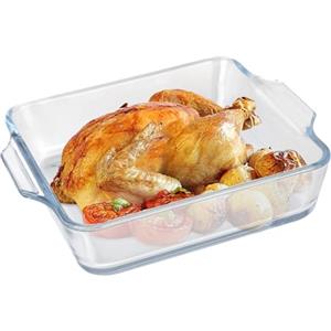 YHNDECO Pirofila da Forno, Pirofila Vetro 0.8L, Teglia Quadrato, Resistenti al Forno, Adatti al Microonde