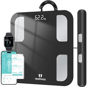 Healthkeep Bilancia Healthkeep Pesapersone Digitale, ad Alta Precisione per la Misurazione Mano-piede, App per Amartphone, LED Display, 180kg, 300 * 300mm
