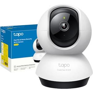 Tapo C220 Telecamera Wi-Fi Interno 2K 4MP QHD, Videocamera Sorveglianza, 360º orizzontale, Panoramica, Rilevamento e Allarme, Visione Notturna, MicroSD fino a 512GB, Alexa, Google Assistant