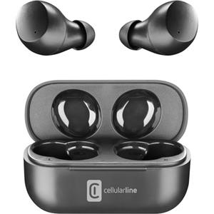 cellularline | Wink - Universale | Cuffiette Auricolari Bluetooth 5.0 HiFi Stereo con Custodia di Ricarica - Autonomia Totale di 25 Ore - Ricarica 2 Ore - Portata 10 Mt - Universale - Nero