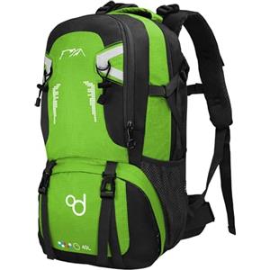 OcioDual Zaino Trekking 40 Litri Verde, Zaino Montagna Leggero Impermeabile Pieghevole, Zaini Campeggio, Escursionismo, Attraversamenti, Backcountry, Walking, Sport