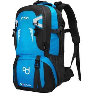 OcioDual Zaino Trekking 40 Litri, Zaini da Viaggio Leggero Impermeabile Donna Pieghevole, Uomo da Campeggio Zaino Montagna, Trekking Walking Sport (Blu)