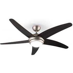 KLARSTEIN Bolero - Ventilatore da Soffitto 2in1, con Lampada, 134 cm, 55 Watt, Telecomando, Nocciola