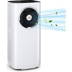 Klarstein - Climatizzatore portatile 5 in 1, ventilatore, deumidificatore, purificatore d'aria e modalità notturna, controllo tramite app, da appartamento, con tubo di scarico, 11.500 BTU, bianco