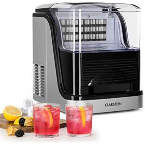Klarstein Macchina Ghiaccio 2.5L, Macchina del Ghiaccio Professionale, Fabbricatore Ghiaccio, 15kg di Cubetti di Ghiaccio di Piccole e Grandi Dimensioni, Macchina Ghiaccio Casa, Ice Maker Auto Pulente