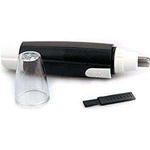 OcioDual Rasoio Taglia Peli Naso Orecchie Barba Baffi Indolore Batteria AA Nero Argento