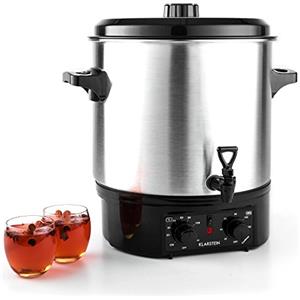 Klarstein Biggie - apparecchio infusore , pentola da sciroppo , pentola da conserva , apparecchio per il vin brulé , elettrico , Capacità: 27 l , 2 w , manici termicamente isolati , argento