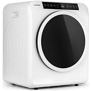 KLARSTEIN EZ Dry - Asciugatrice con Scarico, Carico Frontale, 1500 W, Posizionamento Libero/Incasso, 6 kg, 3 Livelli di Calore, fino a 165 Min., 6 Programmi, Funzione Antipieghe, Bianco