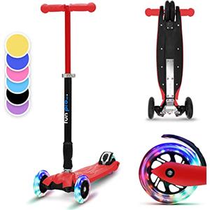 Fun Pro Two - Monopattino per bambini a partire da circa 5 anni, fino a 80 kg di peso, ruote a LED, pieghevole, certificato TÜV, Lila
