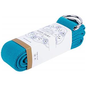 SUPERLETIC® Cintura Yoga in Cotone 100% - Cinta Con Fibbia Regolabile, Anello a D e Fascia Elastica Aggiuntiva - Accessori Per Yoga