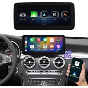 Road Top 10,25 Pollici Autoradio, CarPlay senza fili e Android Auto per Mecedes Benz C GLC V Classe W205 W447 2016-2018 Anno con sistema NTG5.0, schermo tattile Stereo Auto con Mirrorlink