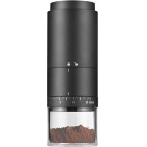 Irishom Macinacaffè portatile con 38 regolazioni di macinazione, indicatore di potenza digitale, macina conica a 5 lame, avvio singolo e arresto automatico, macinino espresso elettrico portatile