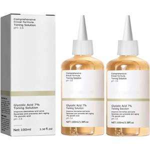 ZZ-Mengjie Glycolic Acid 7 Toning Resurfacing Solution, glicolic Peeling Toner, 7% Toner per imperfezioni della pelle e acne, migliorando le impurità e le macchie (2PCS)