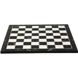 Chessgammon Scacchiera con design in marmo nero, 35,5 cm