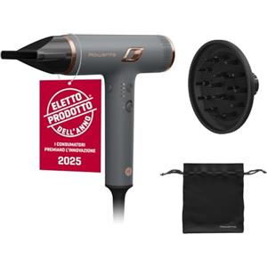 Rowenta Nano Asciugacapelli Compatto ad Alta Velocità 1700 W, Boost di Ioni Antistatici e Sensore di Temperatura per Capelli Setosi e Luminosi, Leggero, 3 Impostazioni di Velocità/Temperatura, HY8120