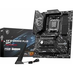 MSI X870 GAMING PLUS WIFI, Scheda madre ATX - Supporta processori AMD Ryzen 9000/8000/7000, AM5-60A SPS VRM, DDR5 Memory Boost 8200+ MT/s (OC), PCIe 5.0 x16 e 4.0 x16, M.2 Gen5, Wi-Fi 7, 5 G LAN