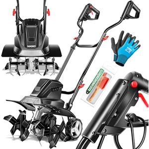 MASKO® Motozappa elettrica 1500W | larghezza di lavoro 45cm - profondità di lavoro 20 cm | zappatrice per terreno | fresatrice agricola - coltivatore - fresa da giardino | zappatrice elettrica