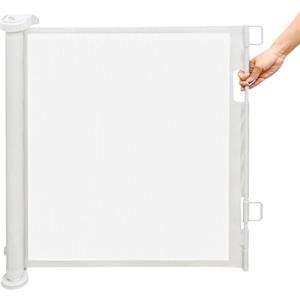HUOLE Cancelletto di Sicurezza per Cani, Cancelletto di Sicurezza Retrattile per Bambini, 0-180 cm, Cancello Bambini Adatto per Scale, Corridoi, Interni ed Esterni -86 * 180 cm-bianco
