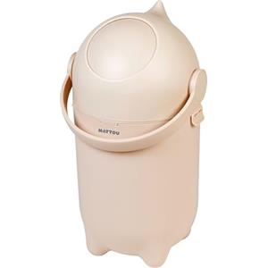 Nattou Secchio per pannolini Nattou Dropy, inodore, facile da aprire con una mano, 49,5 x 28 cm, polipropilene/ABS, beige