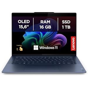 Lenovo Yoga Slim 7x Notebook AI, Display Touch 14.5" 3K OLED (2944x1840) 90Hz, Processore Qualcomm Snapdragon X Elite, RAM 16GB, 1TB SSD, Windows 11 Home Copilot+ PC, WiFi 7 - Blu, Esclusiva Amazon