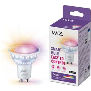 WiZ GU10 Smart LED Glass Bulb - Sostituzione GU10 da 50W, 16 milioni di colori + sfumature di bianco, Wi-Fi/Bluetooth, controllo vocale/App, funziona con Google Home, Alexa e HomeKit, 1 lampadina
