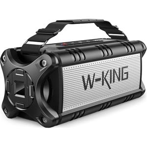 W-KING 90W PICCO Cassa Bluetooth Potente, Speaker Portatile, 50W Super Bass Altoparlante Grande, HiFi Stereo, Bassi Ricchi, EQ, IPX6 Waterproof, Powerbank, Casse Musica Potenti 40 Ore, NFC, TF, AUX