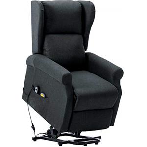 Tidyard Poltrona Alzapersona Massaggiante Elettrica Relax Reclinabile in Tessuto Grigio con Poggiapiedi,Poltrona Relax Reclinabile,Poltrona da TV,Poltrona per Anziani,Poltrona Massaggio