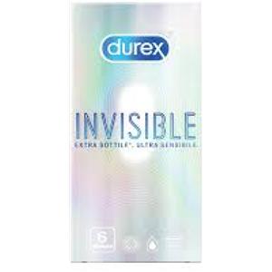 Durex Invisible - Profilattici Ultra Sottili e Ultra Sensibili, Confezione da 6 Pezzi