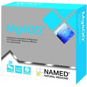 Named Mg400 Polvere 20 Bustine - Integratore di Magnesio con Vitamina B6, Niacina e Biotina per Ridurre Stanchezza e Affaticamento
