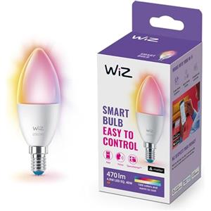 WiZ Lampadina Smart WiFi, Luce Bianca o Colorata Dimmerabile, E14, 40 W, Tecnologia SpaceSense, Controllo Vocale (Alexa, Apple HomeKit, Google Home)