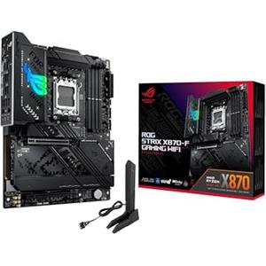 ASUS ROG Strix X870-F Gaming WiFi Scheda madre AMD, 16+2+2 stadi di alimentazione, slot DDR5, quattro slot M.2, PCIe 5.0, GPU di nuova generazione, WiFi 7, USB 10G con PD 3.0 fino a 30W e Aura Sync