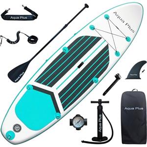 Aqua Plus 15cm Spessore SUP Gonfiabile per Tutti i Livelli di abilità Tavola da Paddle in Piedi, pagaia, Pompa, ISUP Zaino da Viaggio, guinzaglio, Tracolla