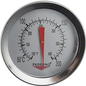 Paderno 19706-00 Termometro Cucina Multiuso in Acciaio Inox 18/10, per Fritti, Carni, Acqua, Alimenti, Liquidi-Lunghezza 31 cm, Inossidabile, Grigio, 5 cm