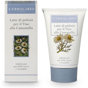 L'Erbolario Latte di Pulizia per il Viso alla Camomilla 125 ml - Detergente per pelli secche e sensibili, emolliente e rinfrescante