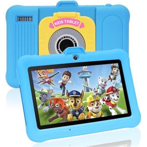 TABTIVI Tablet per bambini 7 pollici Android, 8(3+5) GB RAM, 64GB ROM(TF card 128 GB), Google GMS, App per Bambini Preinstallata, Controllo Parentale, Kids space, WIFI, Custodia antiurto, blu