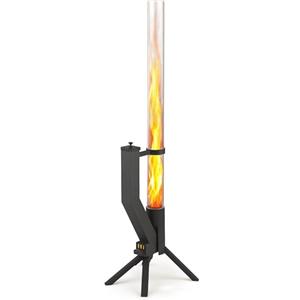 GARDENFLARE Stufa a Pellet da Esterno - Fungo Riscaldante Senza Gas in Acciaio Inox - Colonna di Fuoco per Terrazza Giardino Patio - Riscaldamento Ecologico senza Bombole né Odori (Nero)
