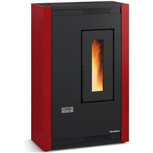 La Nordica Extraflame STUFA A PELLET LA NORDICA EXTRAFLAME LUISELLA 5.0 5,1 KW IN ACCIAIO COLORE BORDEAUX AD ARIA