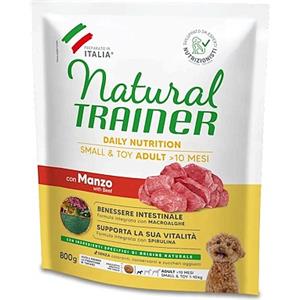 Natural Trainer Cibo Secco per Cani Adulto Small & Toy con Manzo e Riso - 800 gr