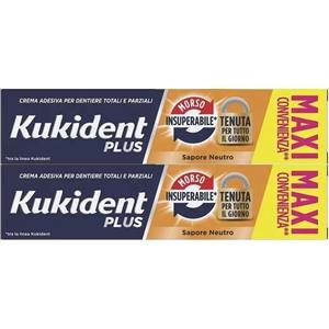 Procter & Gamble Kukident Crema Adesiva Dentiere Bipacco 57 g x 2 - Tenuta Insuperabile e Sapore Neutro