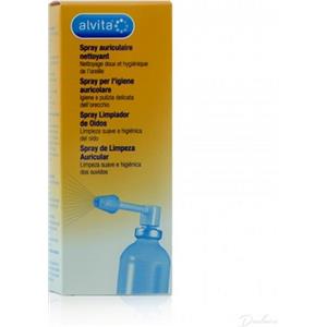 Alvita Spray Auricolare 100ml - Igiene e Pulizia Delicata dell'Orecchio con Acqua Depurata e Sodio Cloruro