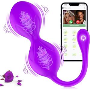 Ukingle Vibratoreper Donna Professionale Clotoride Comando a Distanza con APP Sexytoysys Ovetto Vibrante Donna Telecomando Vibratore Clitoride Wireless Uomo Vibratoriper Donne Coppia Piccolo 9 Modalità(Lila)