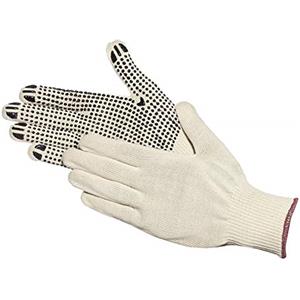 Jah 5010 - Guanti in maglia di cotone, 12 paia di gommini leggermente naturali, taglia 10
